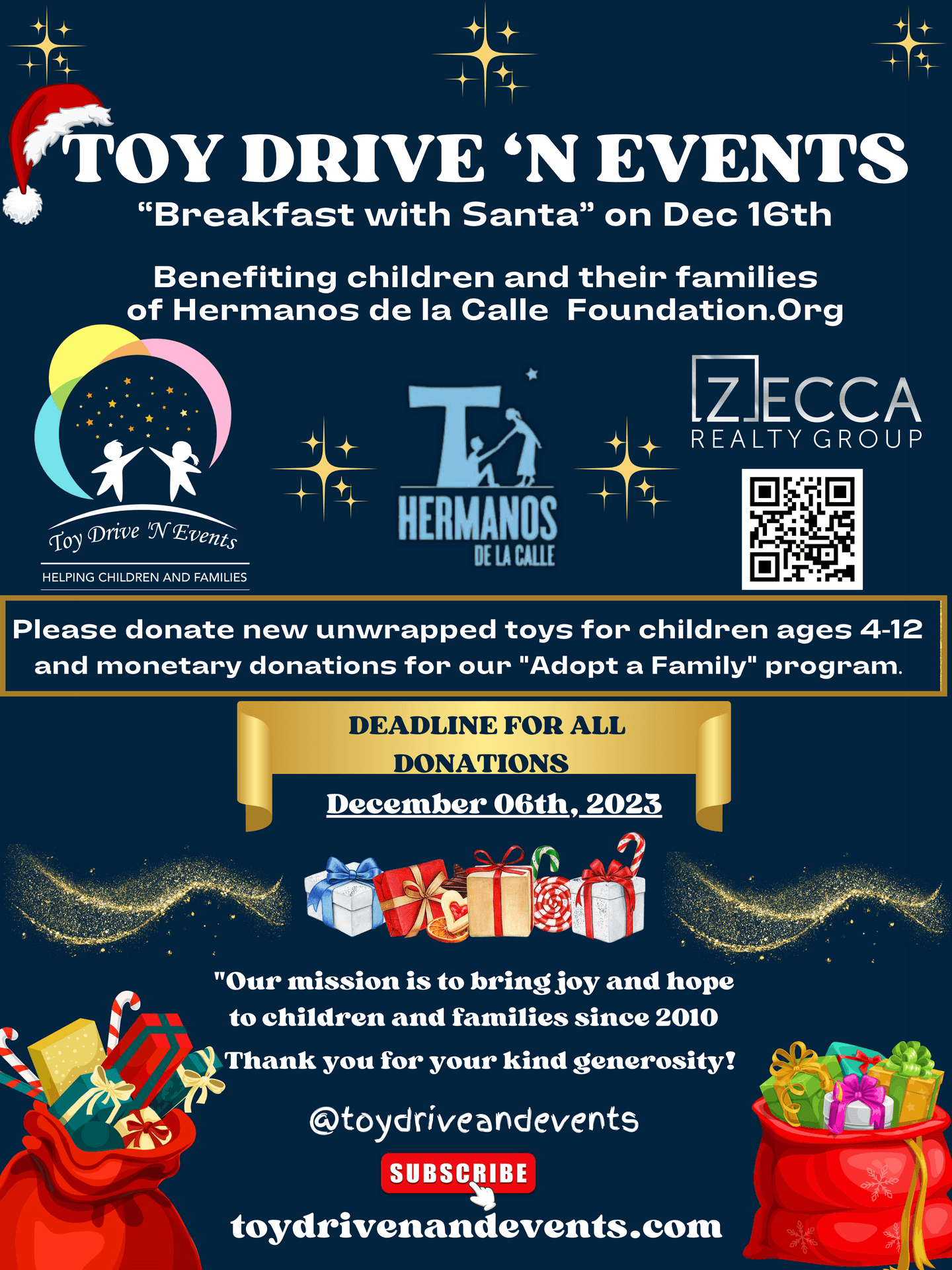 2023 Toy Drive and Events " Breakfast with Santa"