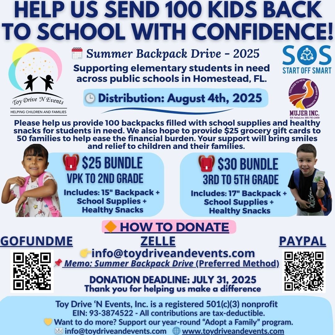 🎒 2025 BACKPACK DRIVE - AUGUST 4TH, 2025